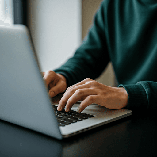 Person typing on a laptop